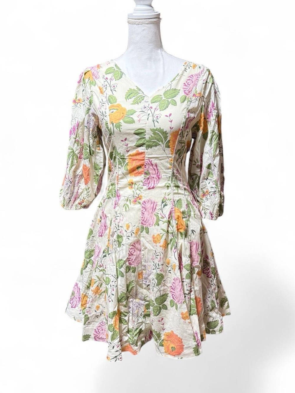 NWT Ivy City Co Leah Dress Size 8 Floral Cottagecore Cotton Pockets Midi Dress